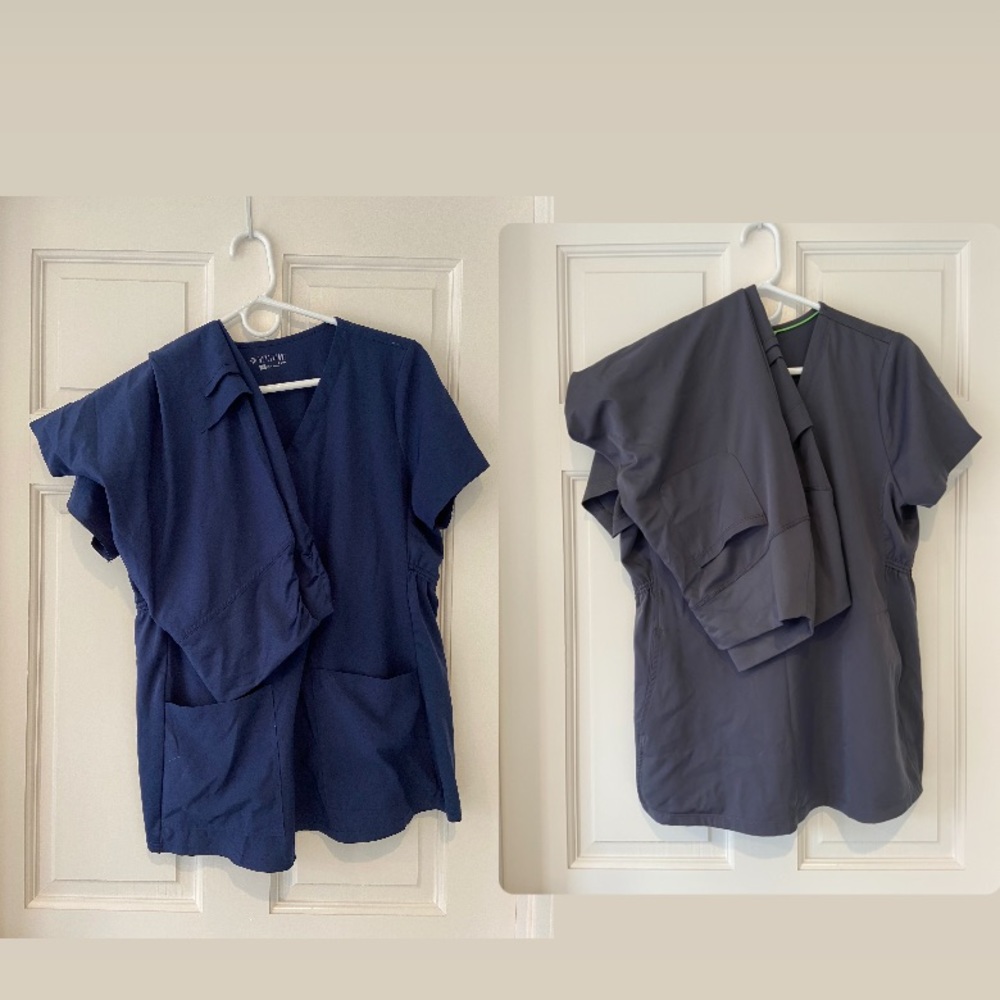 Maternity scrub sets. Med couture and healing hands.